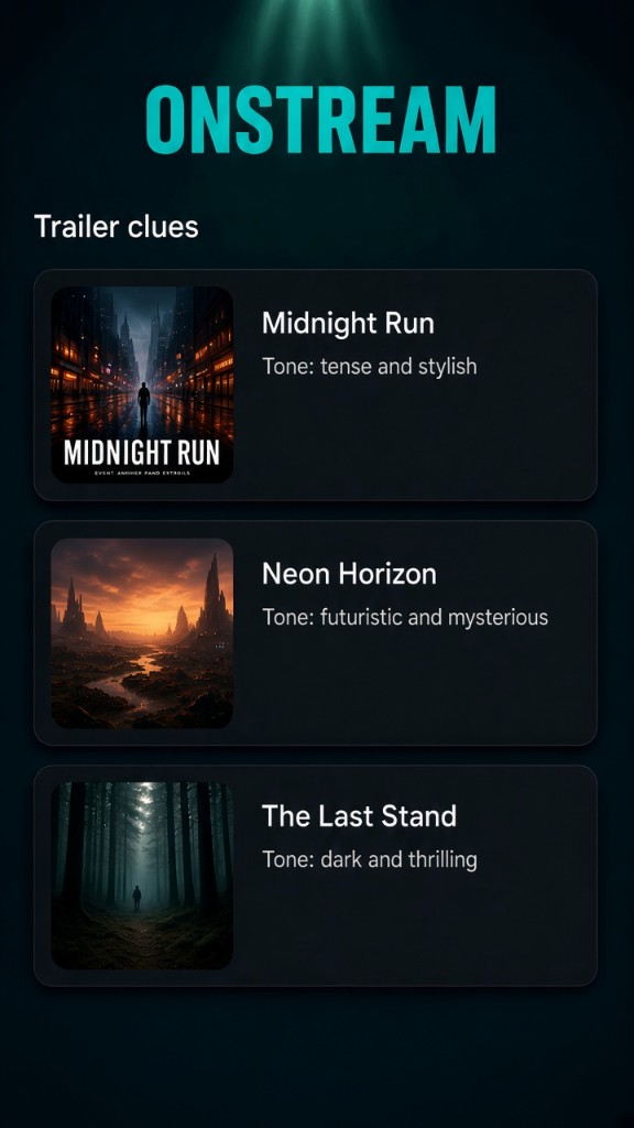 ONSTREAM trailer clues